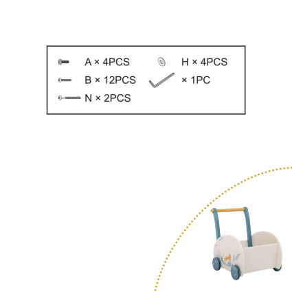 Visserie chariot de marche