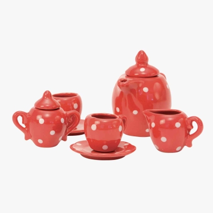 Valise dinette a pois La Grande Famille Moulin Roty