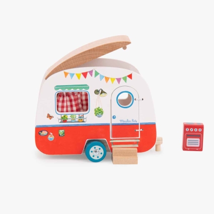 Caravane en bois La Grande Famille Moulin Roty