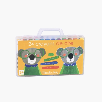 Boite de 24 crayons de cire Les Popipop Moulin Roty