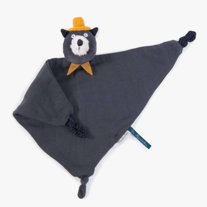 Doudou lange a broder chat Alphonse Les Moustaches Moulin Roty