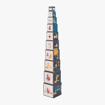Cubes empilables Les Moustaches Moulin Roty