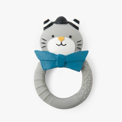 Anneau de dentition chat gris Les Moustaches Moulin Roty