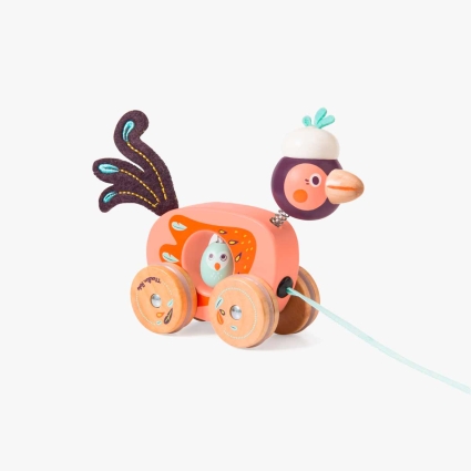 Petit jouet a tirer Paloma a tirer Dans la jungle Moulin Roty