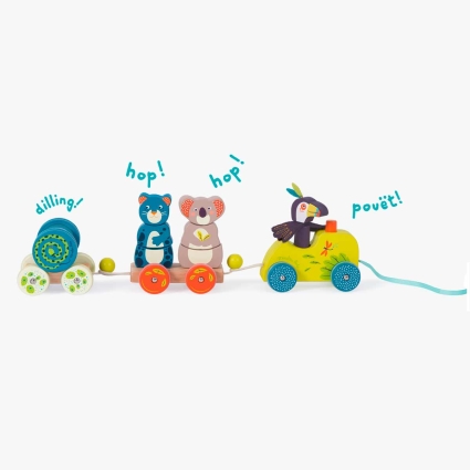 Train d'activites a tirer Dans la jungle Moulin Roty