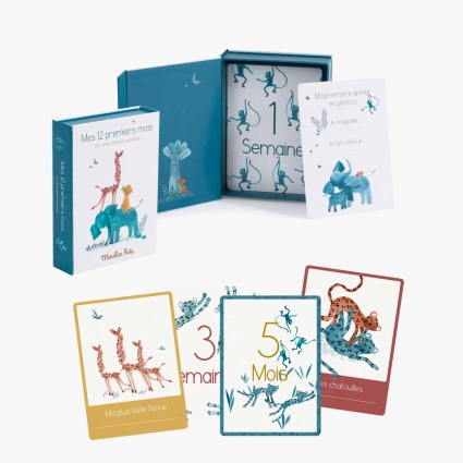 Cartes Mes 12 premiers mois Sous mon baobab 30 cartes Moulin Roty