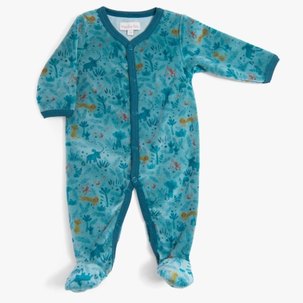 Pyjama velours bleu nuit Sous mon baobab Moulin Roty
