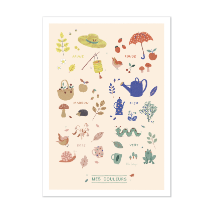 Affiche Couleurs 50x70cm Pomme des bois Moulin Roty