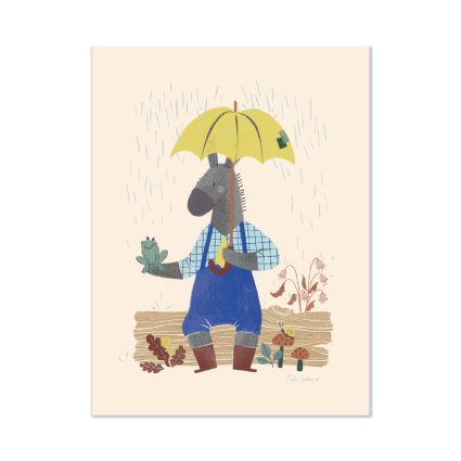 Affiche Ane 30x40cm Pomme des bois Moulin Roty