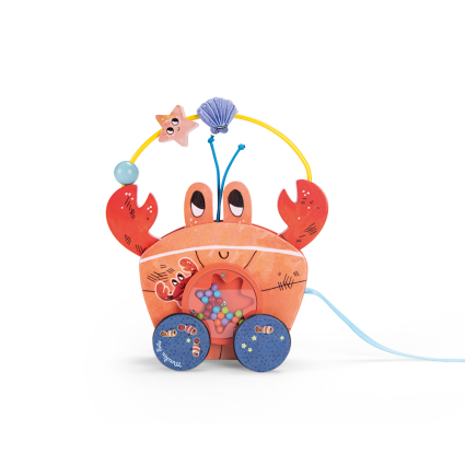 Jouet a tirer en bois Crabe Les aventures de Paulie Moulin Roty