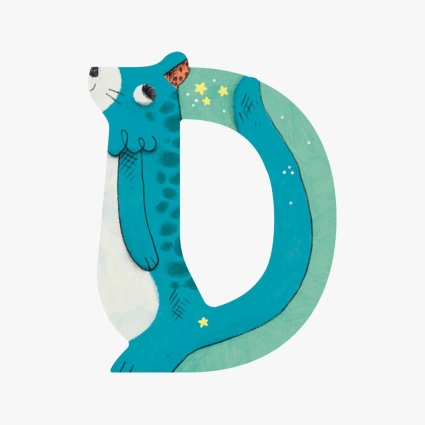 Lettre bois D bleu Mon premier alphabet Moulin Roty