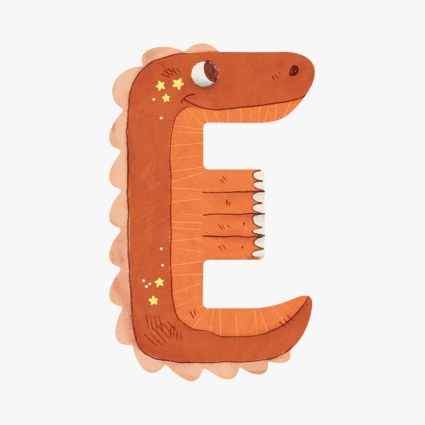 Lettre bois E orange Mon premier alphabet Moulin Roty