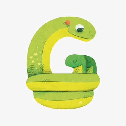 Lettre bois G vert Mon premier alphabet Moulin Roty