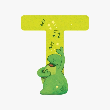 Lettre bois T vert Mon premier alphabet Moulin Roty
