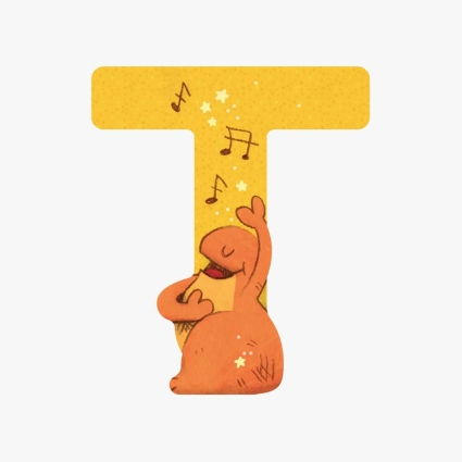 Lettre bois T jaune Mon premier alphabet Moulin Roty