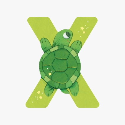 Lettre bois X vert Mon premier alphabet Moulin Roty