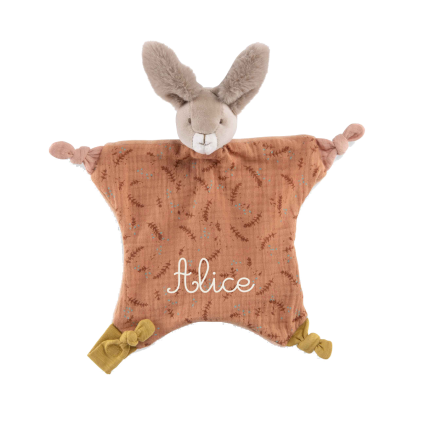 Doudou Lapin argile Trois petits lapins Moulin Roty