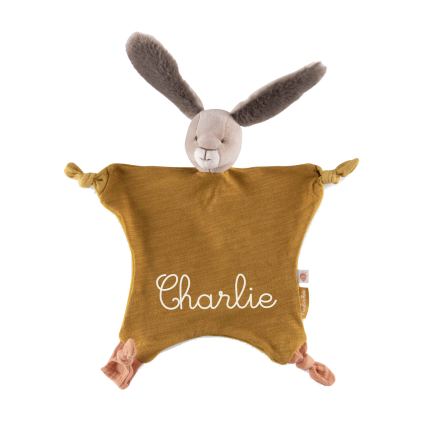 Doudou Lapin ocre Trois petits lapins Moulin Roty