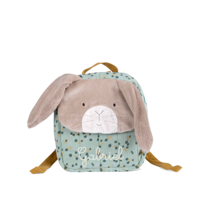 Sac a dos personnalise Lapin sauge Trois petits lapins Moulin Roty
