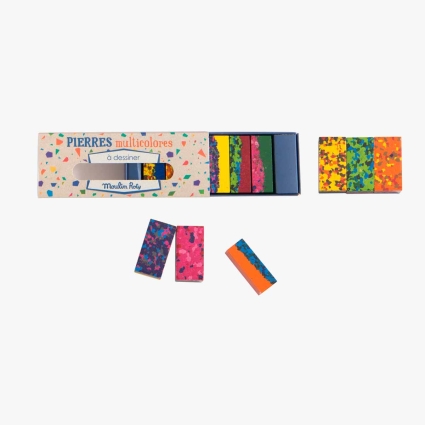 Boite de 6 pierres de cire a dessiner Les Petites Merveilles Moulin Roty