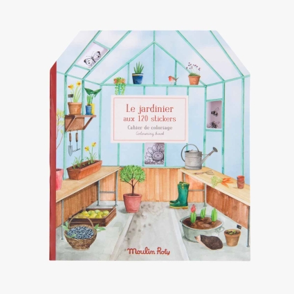 Cahier de coloriage et stickers Le jardinier Le Jardin du Moulin Moulin Roty