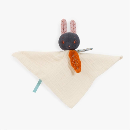 Doudou a broder lapin creme Apres la pluie Moulin Roty