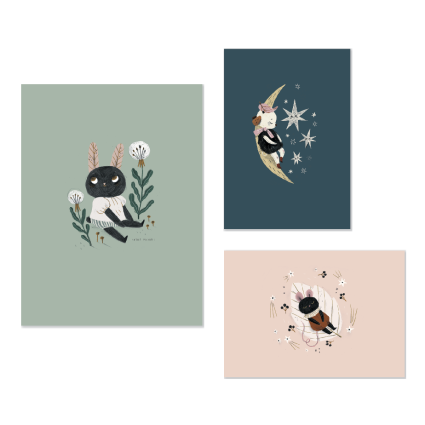 Set de 3 affiches Apres la pluie Moulin Roty