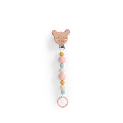 Attachetetine bois et silicone Souris La petite ecole de danse