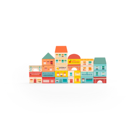 Blocs de construction village 34 pcs Avenue du Moulin Moulin Roty