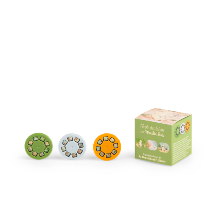Boite de 3 disques pour lampe Calinours Ecole des loisirs Moulin Roty