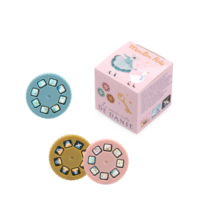 Boite de 3 disques pour lampe a histoires La petite ecole de danse Moulin Roty