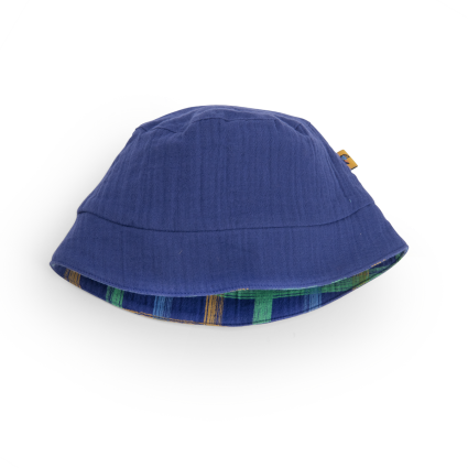 Chapeau lange bleu carreaux Jungle  Ninou