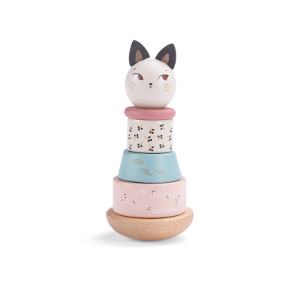 Chat empilable en bois Apres la pluie Moulin Roty