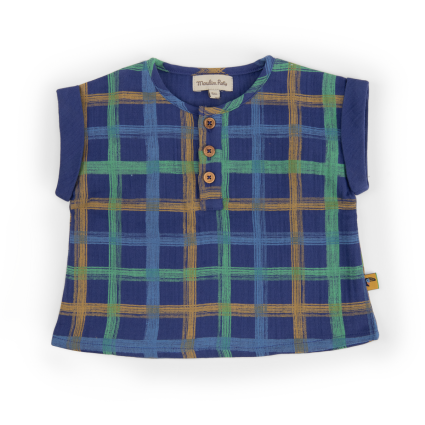 Chemise lange imprime carreaux Jungle  Nicole