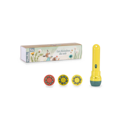 Lampe a histoires Trois petits lapins Moulin Roty