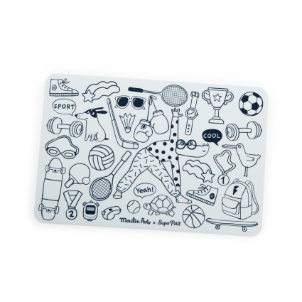 Mini set en silicone a colorier  4 crayons Les Loufoques Moulin Roty