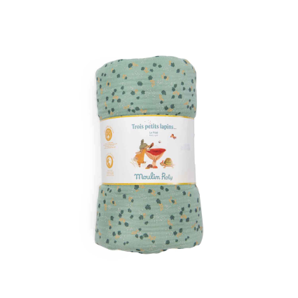Plaid sauge Trois petits lapins Moulin Roty
