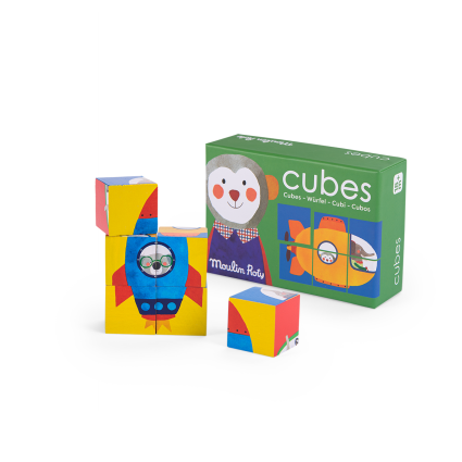Puzzle 6 cubes Les Popipop Moulin Roty
