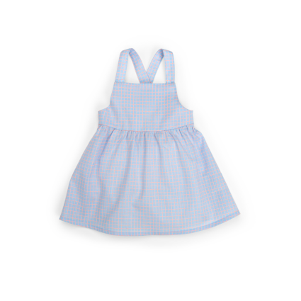 Robe bleu imprime carreaux  Lucie