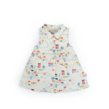 Robe creme imprime paysage  Lea