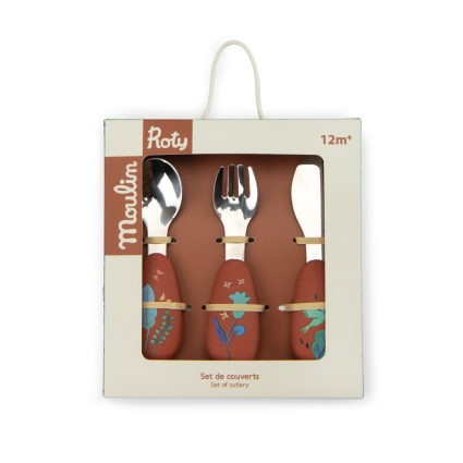 Set couverts silicone La foret Mawa Moulin Roty