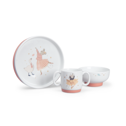 Set de vaisselle en porcelaine La petite ecole de danse