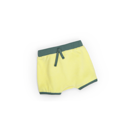 Short eponge bouclette jaune pastel et artichaud  Liam