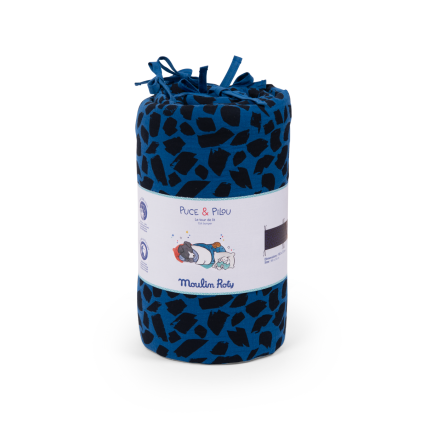Tour de lit bleu Puce  Pilou Moulin Roty
