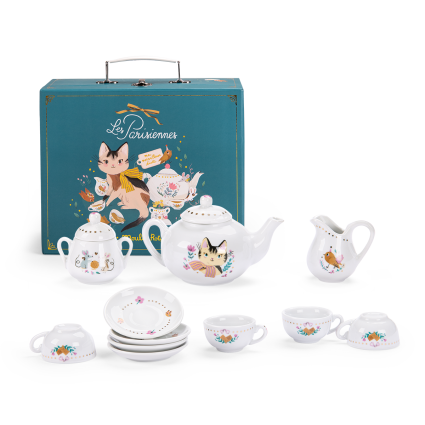 Valise dinette the porcelaine Les parisiennes Moulin Roty