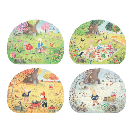 4 mini puzzles Des saisons 12 pièces