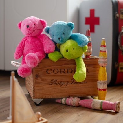 Peluche Ours vert 30 cm Les P'tits Doudous de l'hôpital