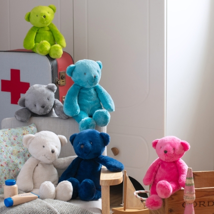 Peluche Ours bleu 30 cm Les P'tits Doudous de l'hôpital