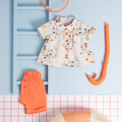 Chemise crème imprimé paysage - Lou