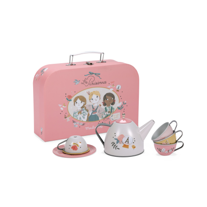 Valise dînette thé métal Les Parisiennes Moulin Roty